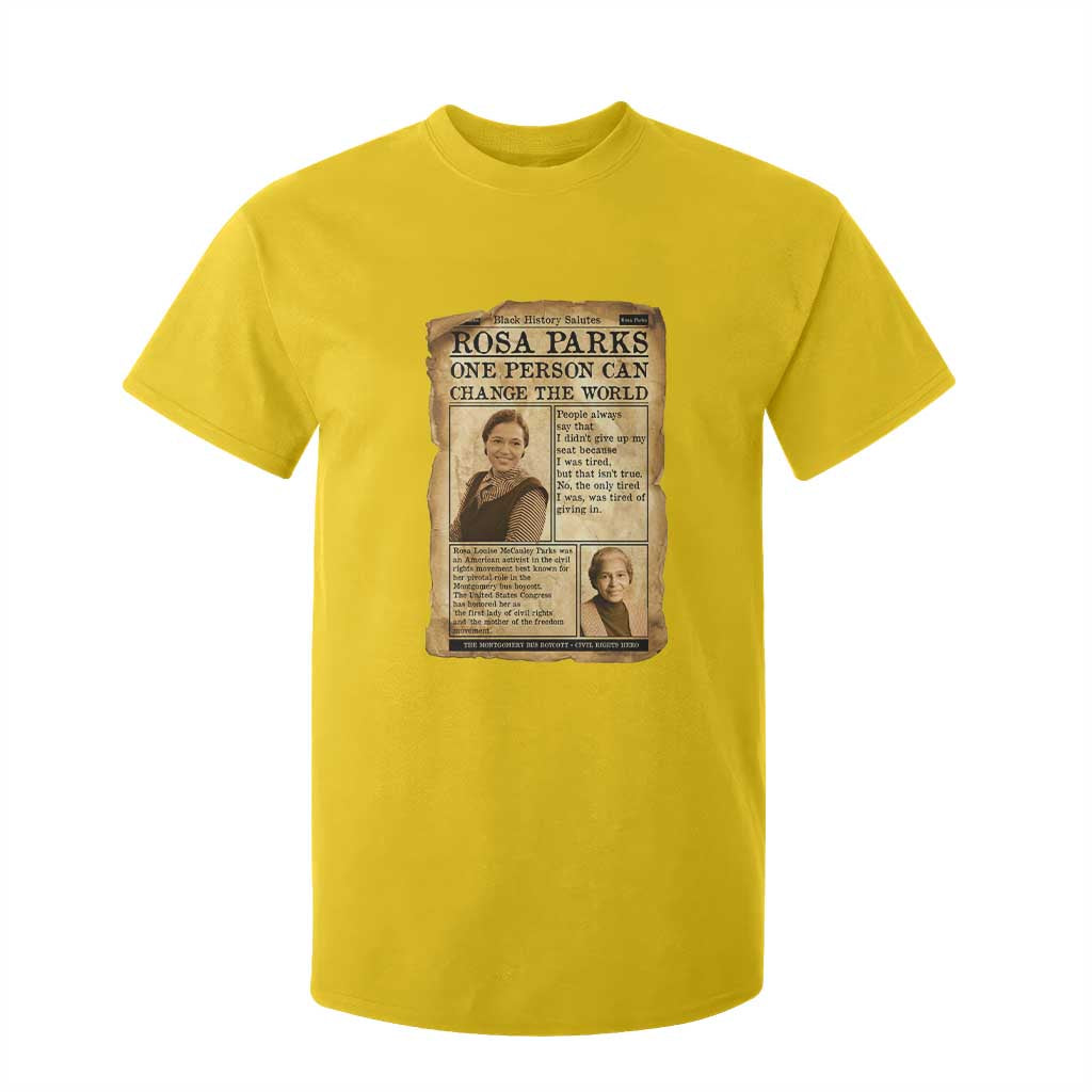 Vintage Newspaper Rosa Parks T Shirt For Kid One Person Can Change The World Quote TS12 Daisy Print Your Wear