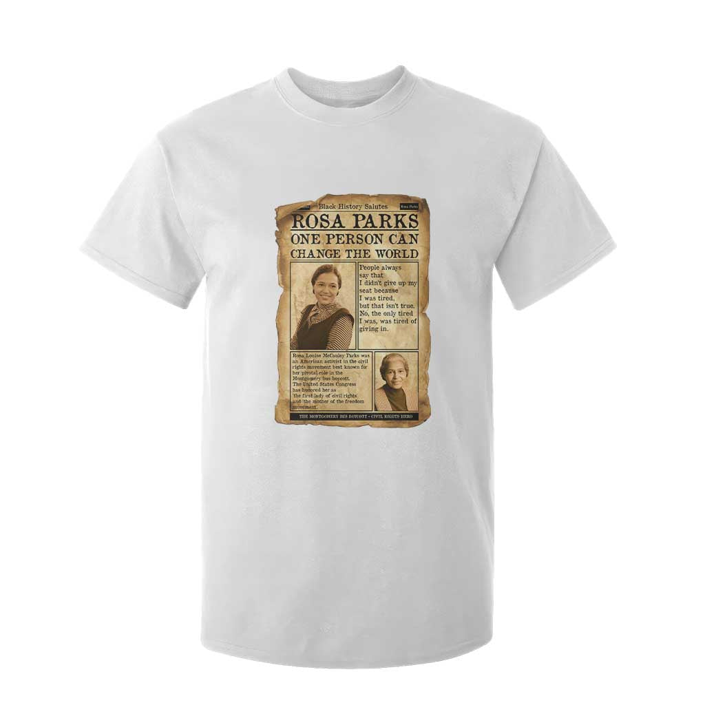 Vintage Newspaper Rosa Parks T Shirt For Kid One Person Can Change The World Quote TS12 White Print Your Wear