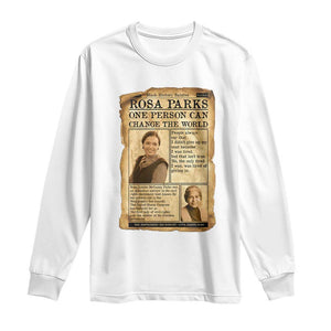 Vintage Newspaper Rosa Parks Long Sleeve Shirt One Person Can Change The World Quote TS12 White Print Your Wear