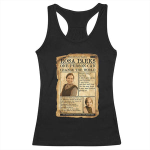 Vintage Newspaper Rosa Parks Racerback Tank Top One Person Can Change The World Quote TS12 Black Print Your Wear
