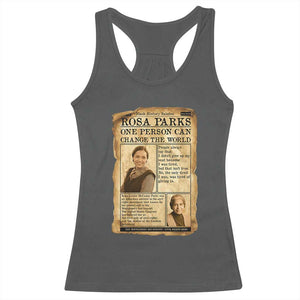 Vintage Newspaper Rosa Parks Racerback Tank Top One Person Can Change The World Quote TS12 Dark Heather Print Your Wear