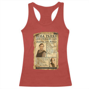 Vintage Newspaper Rosa Parks Racerback Tank Top One Person Can Change The World Quote TS12 Red Print Your Wear