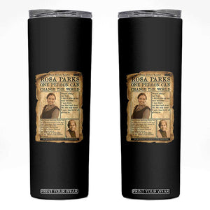 Vintage Newspaper Rosa Parks Skinny Tumbler One Person Can Change The World Quote TS12 Black Print Your Wear