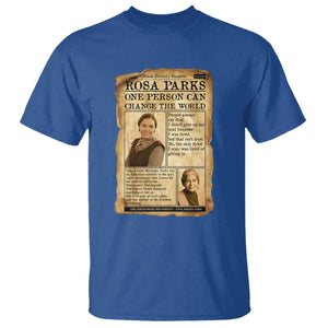 Vintage Newspaper Rosa Parks T Shirt One Person Can Change The World Quote TS12 Royal Blue Print Your Wear