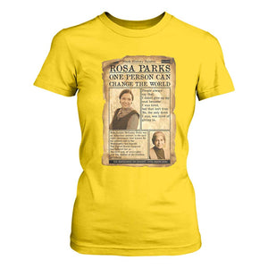 Vintage Newspaper Rosa Parks T Shirt For Women One Person Can Change The World Quote TS12 Daisy Print Your Wear