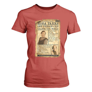 Vintage Newspaper Rosa Parks T Shirt For Women One Person Can Change The World Quote TS12 Red Print Your Wear
