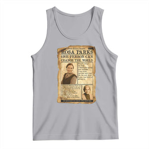 Vintage Newspaper Rosa Parks Tank Top One Person Can Change The World Quote TS12 Athletic Heather Print Your Wear