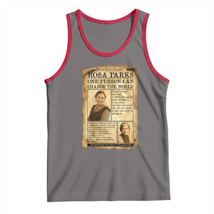 Vintage Newspaper Rosa Parks Tank Top One Person Can Change The World Quote TS12 Deep Heather Red Print Your Wear