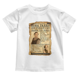 Vintage Newspaper Rosa Parks Toddler T Shirt One Person Can Change The World Quote TS12 White Print Your Wear