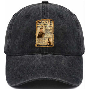Vintage Newspaper Rosa Parks Washed Cotton Baseball Cap One Person Can Change The World Quote TS12 Print Your Wear