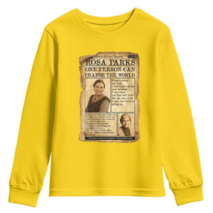 Vintage Newspaper Rosa Parks Youth Sweatshirt One Person Can Change The World Quote TS12 Daisy Print Your Wear