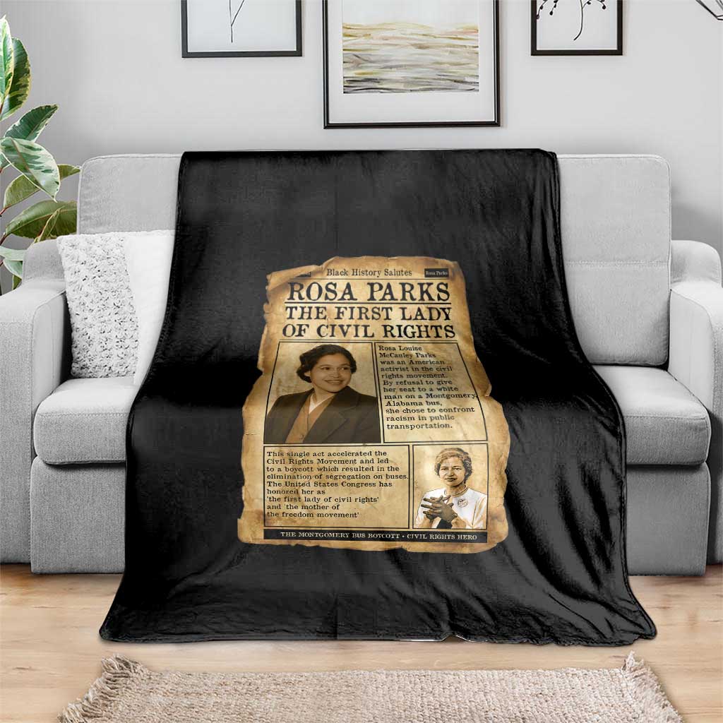 Vintage Newspaper Rosa Parks Throw Blanket Civil Rights Hero TS12 Print Your Wear