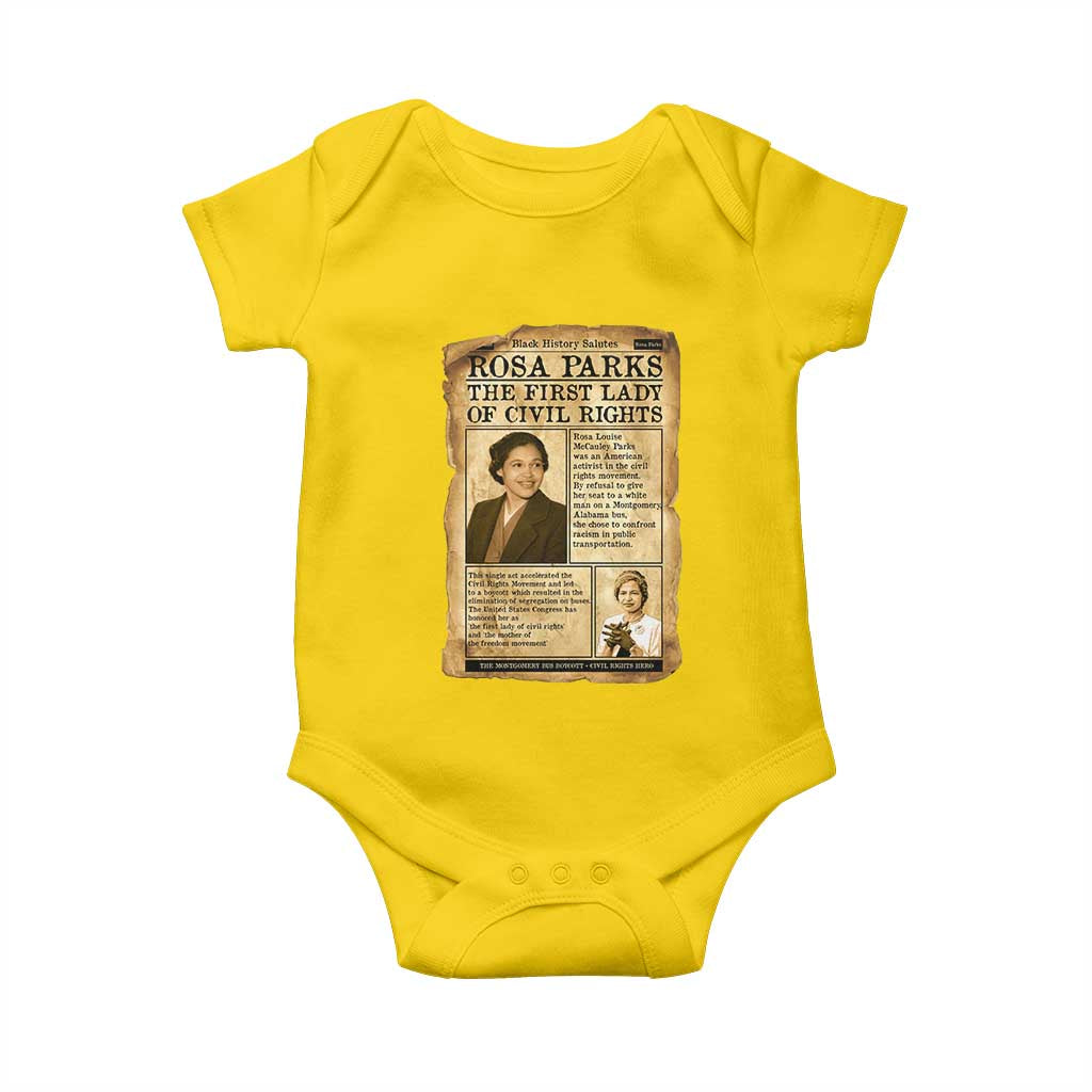 Vintage Newspaper Rosa Parks Baby Onesie Civil Rights Hero TS12 Daisy Print Your Wear