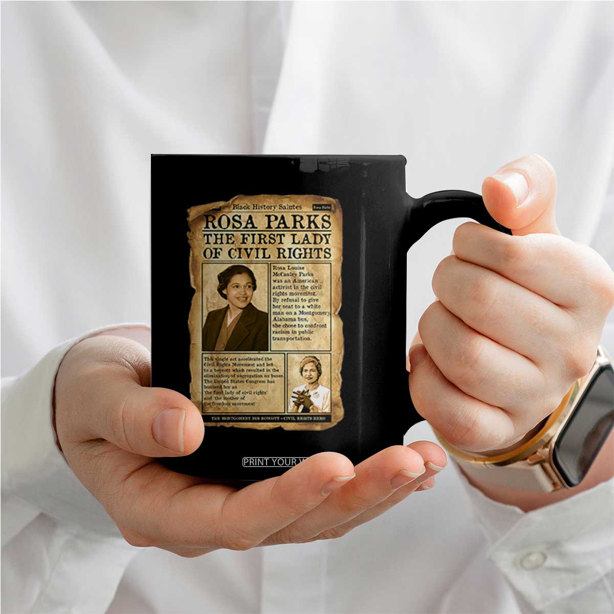 Vintage Newspaper Rosa Parks Coffee Mug Civil Rights Hero TS12 Print Your Wear
