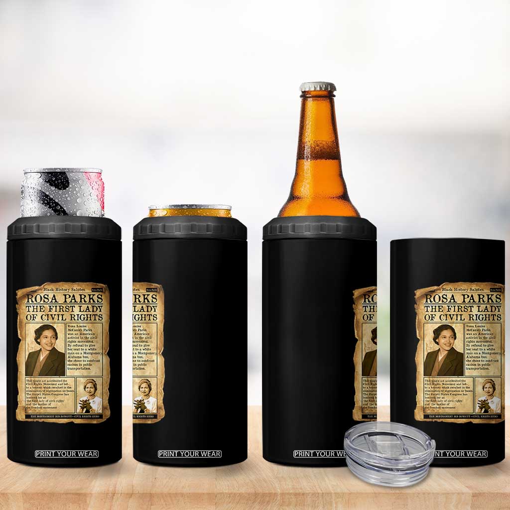 Vintage Newspaper Rosa Parks 4 in 1 Can Cooler Tumbler Civil Rights Hero TS12 Print Your Wear