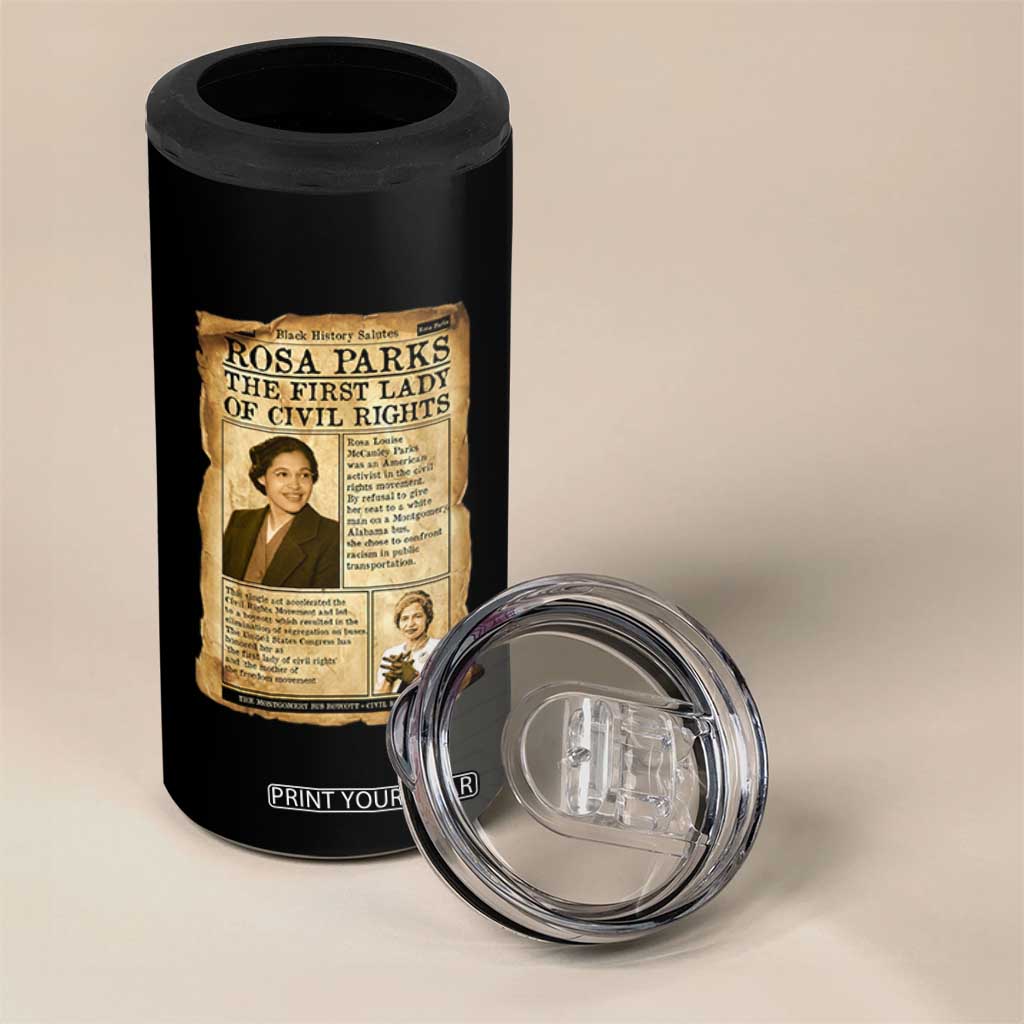 Vintage Newspaper Rosa Parks 4 in 1 Can Cooler Tumbler Civil Rights Hero TS12 Print Your Wear