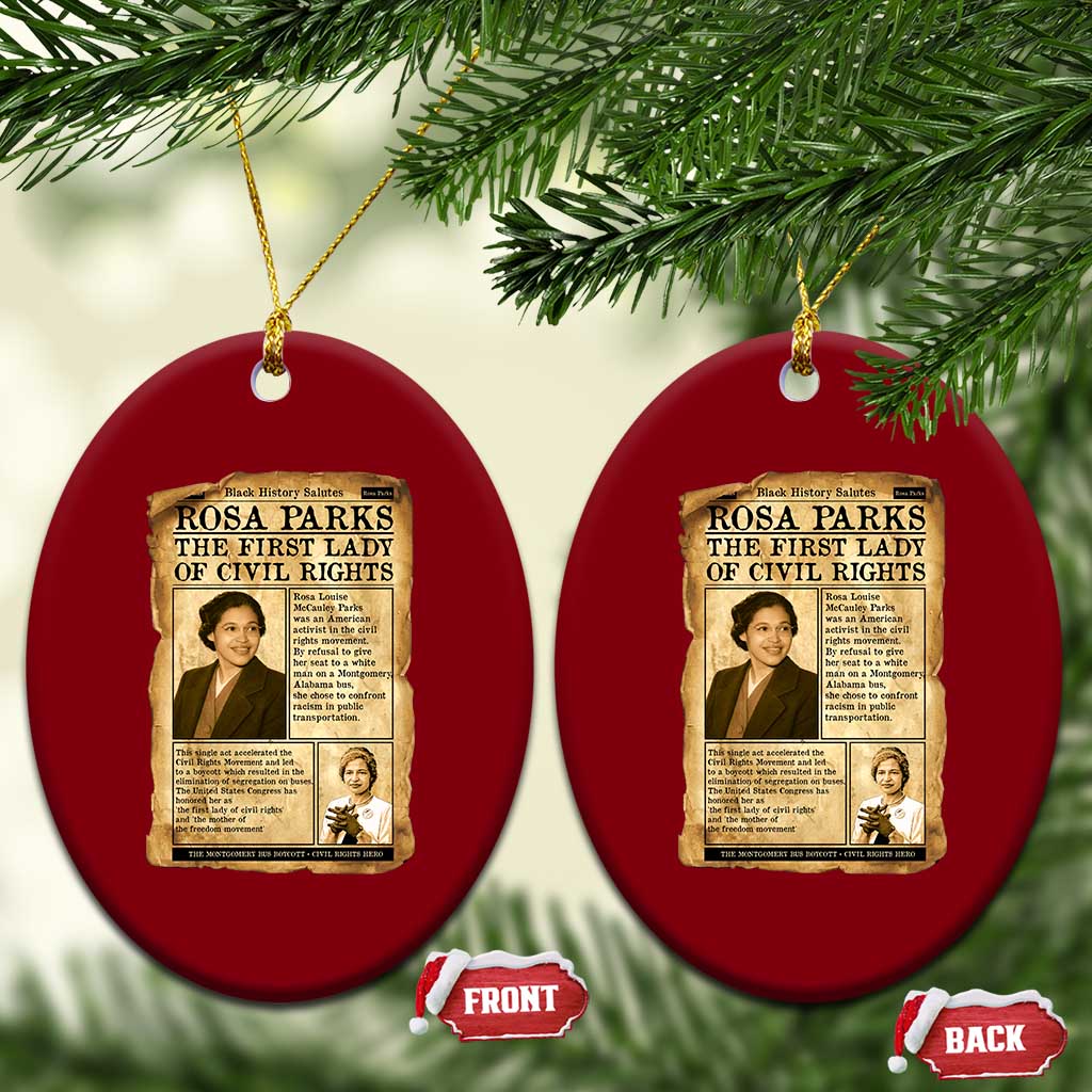 Vintage Newspaper Rosa Parks Ceramic Ornament Civil Rights Hero TS12 Print Your Wear