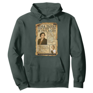 Vintage Newspaper Rosa Parks Hoodie Civil Rights Hero TS12 Dark Forest Green Print Your Wear