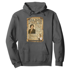 Vintage Newspaper Rosa Parks Hoodie Civil Rights Hero TS12 Dark Heather Print Your Wear