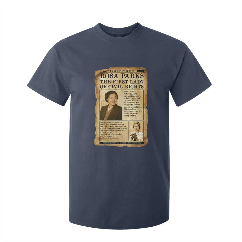 Vintage Newspaper Rosa Parks T Shirt For Kid Civil Rights Hero TS12 Navy Print Your Wear