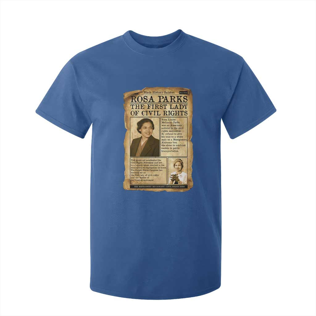 Vintage Newspaper Rosa Parks T Shirt For Kid Civil Rights Hero TS12 Royal Blue Print Your Wear
