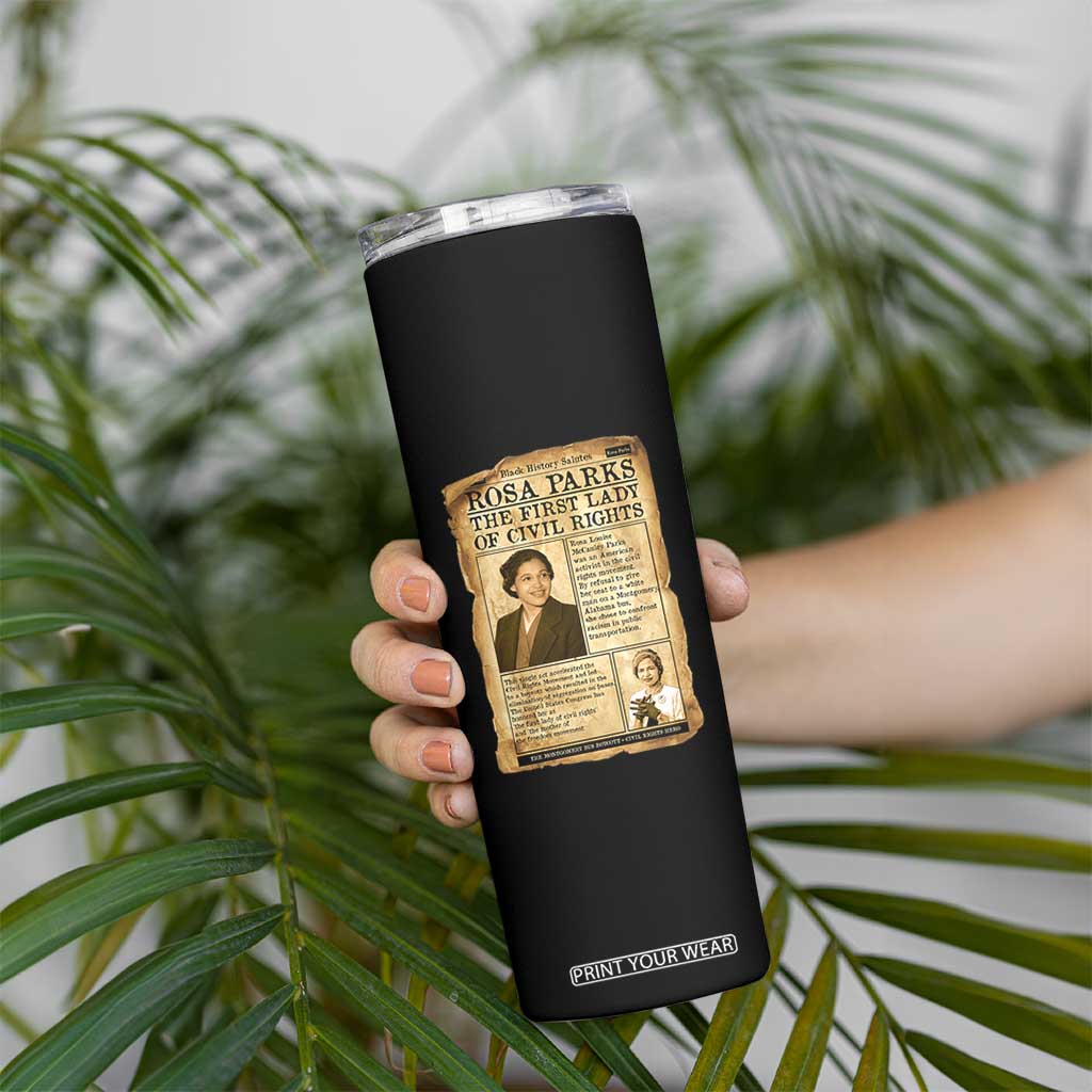 Vintage Newspaper Rosa Parks Skinny Tumbler Civil Rights Hero TS12 Print Your Wear
