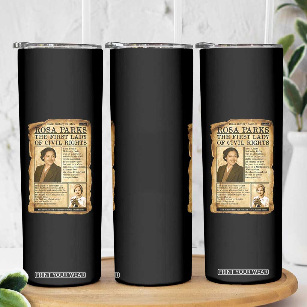 Vintage Newspaper Rosa Parks Skinny Tumbler Civil Rights Hero TS12 Print Your Wear