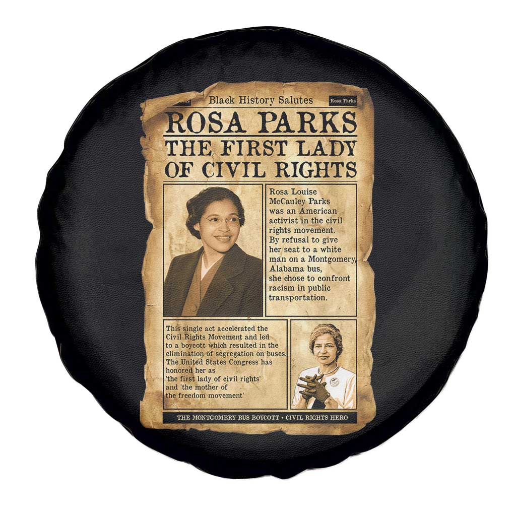 Vintage Newspaper Rosa Parks Spare Tire Cover Civil Rights Hero TS12 Print Your Wear