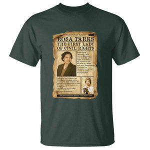 Vintage Newspaper Rosa Parks T Shirt Civil Rights Hero TS12 Dark Forest Green Print Your Wear