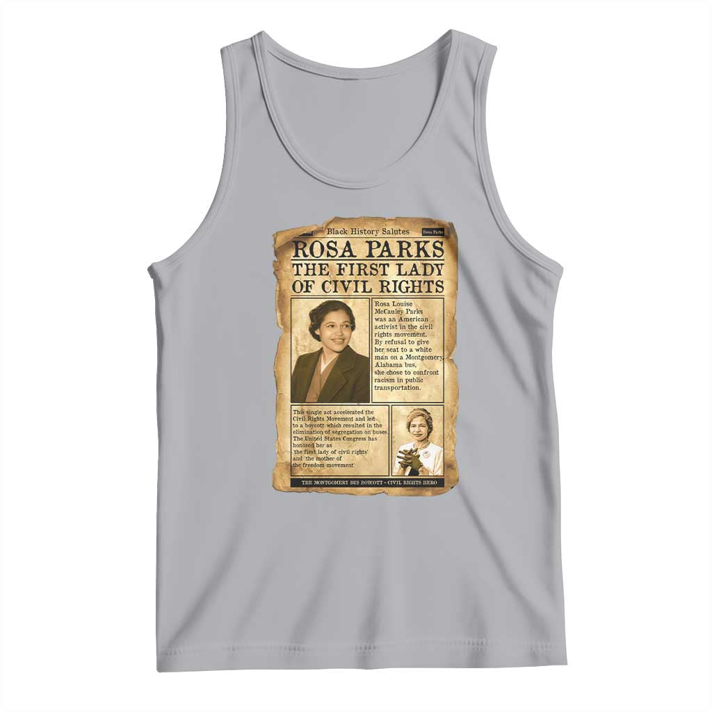 Vintage Newspaper Rosa Parks Tank Top Civil Rights Hero TS12 Athletic Heather Print Your Wear