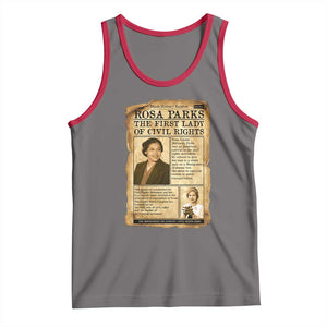 Vintage Newspaper Rosa Parks Tank Top Civil Rights Hero TS12 Deep Heather Red Print Your Wear