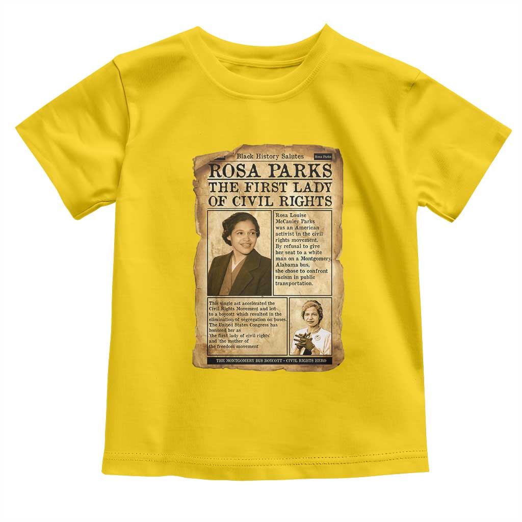 Vintage Newspaper Rosa Parks Toddler T Shirt Civil Rights Hero TS12 Daisy Print Your Wear