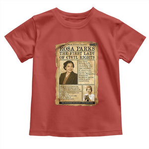 Vintage Newspaper Rosa Parks Toddler T Shirt Civil Rights Hero TS12 Red Print Your Wear