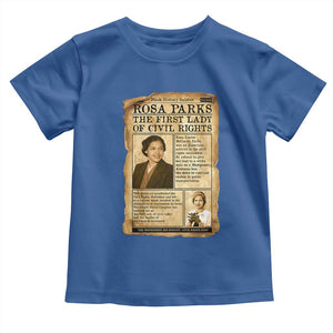 Vintage Newspaper Rosa Parks Toddler T Shirt Civil Rights Hero TS12 Royal Blue Print Your Wear