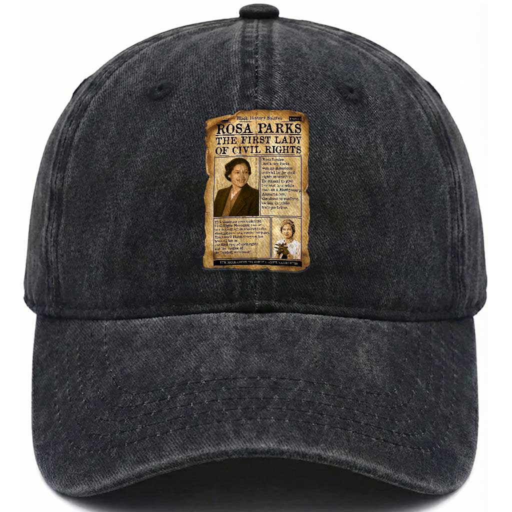 Vintage Newspaper Rosa Parks Washed Cotton Baseball Cap Civil Rights Hero TS12 Print Your Wear