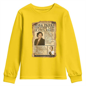 Vintage Newspaper Rosa Parks Youth Sweatshirt Civil Rights Hero TS12 Daisy Print Your Wear