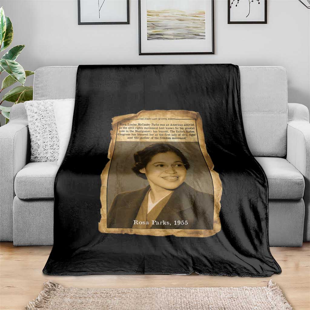 Vintage Rosa Parks Throw Blanket First Lady Of Civil Rights TS12 Print Your Wear