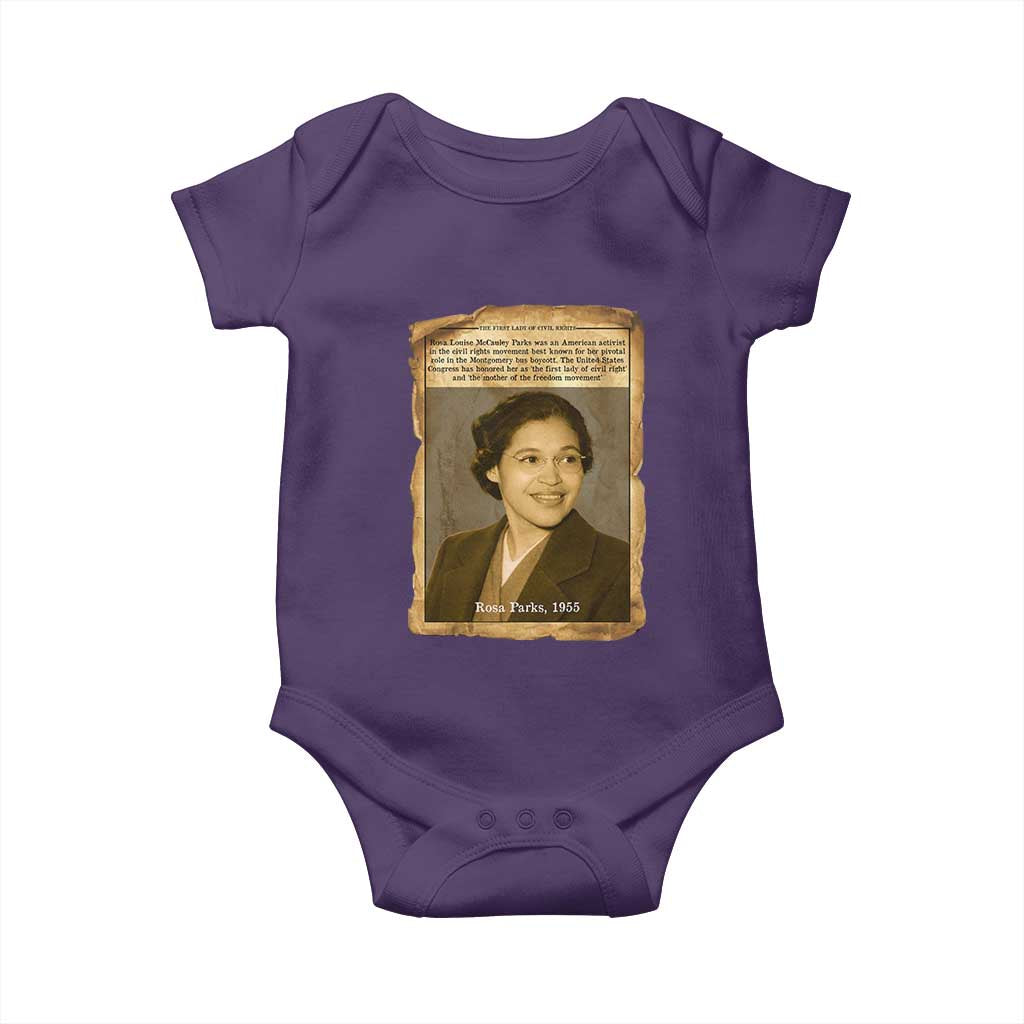 Vintage Rosa Parks Baby Onesie First Lady Of Civil Rights TS12 Purple Print Your Wear