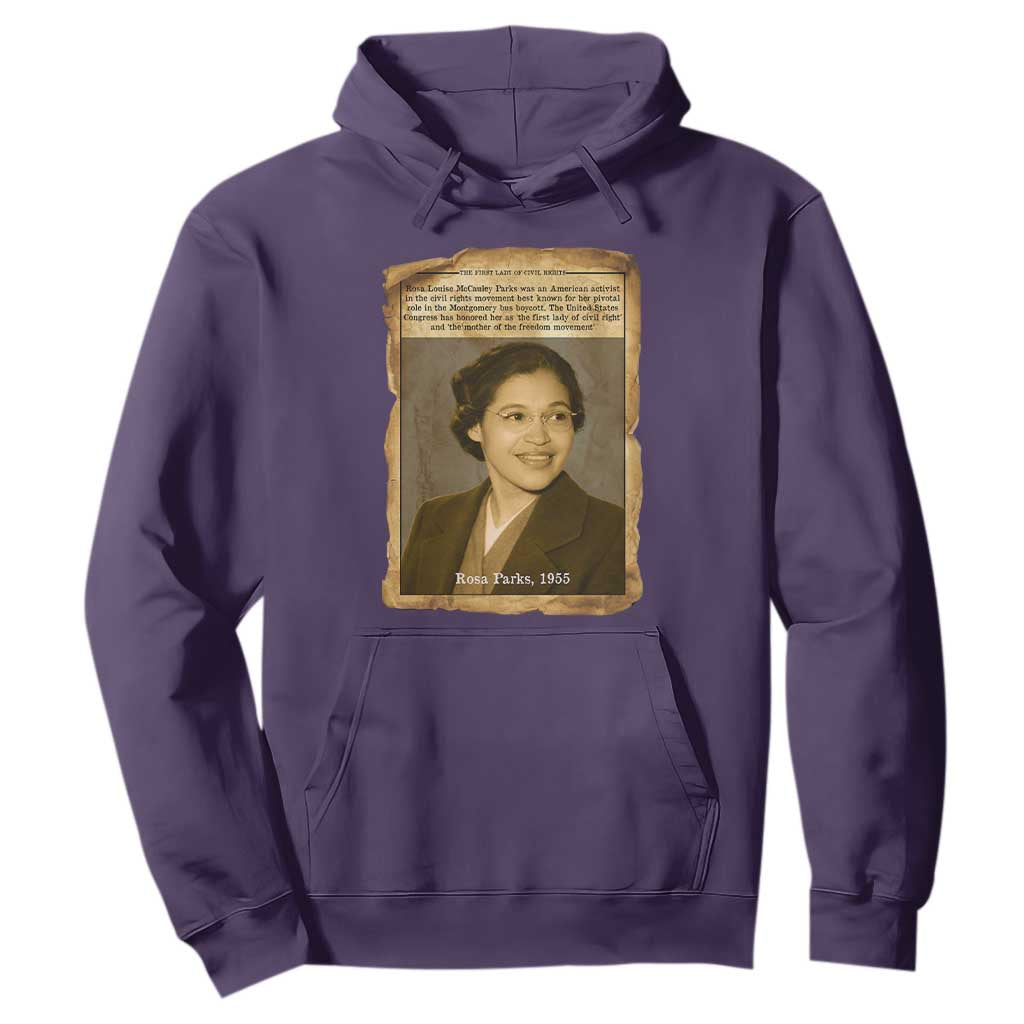 Vintage Rosa Parks Hoodie First Lady Of Civil Rights TS12 Purple Print Your Wear
