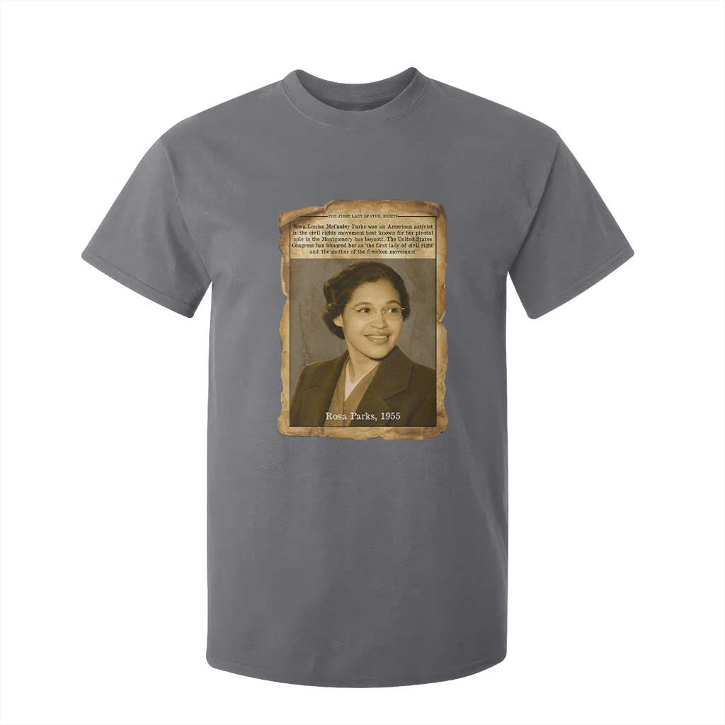 Vintage Rosa Parks T Shirt For Kid First Lady Of Civil Rights TS12 Charcoal Print Your Wear