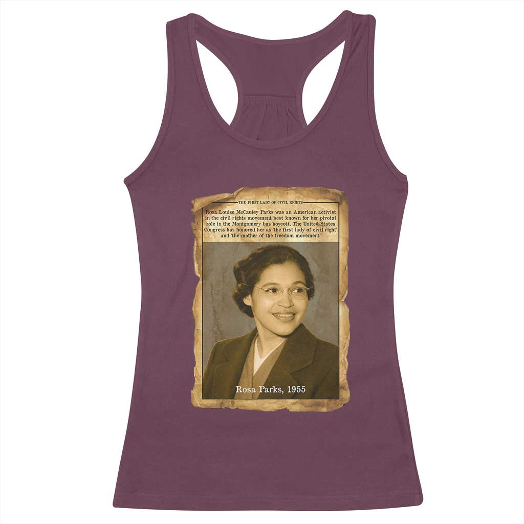Vintage Rosa Parks Racerback Tank Top First Lady Of Civil Rights TS12 Maroon Print Your Wear