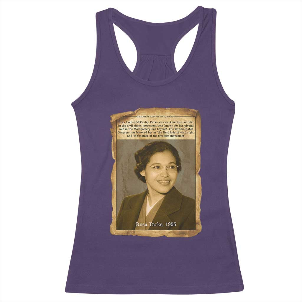 Vintage Rosa Parks Racerback Tank Top First Lady Of Civil Rights TS12 Purple Print Your Wear