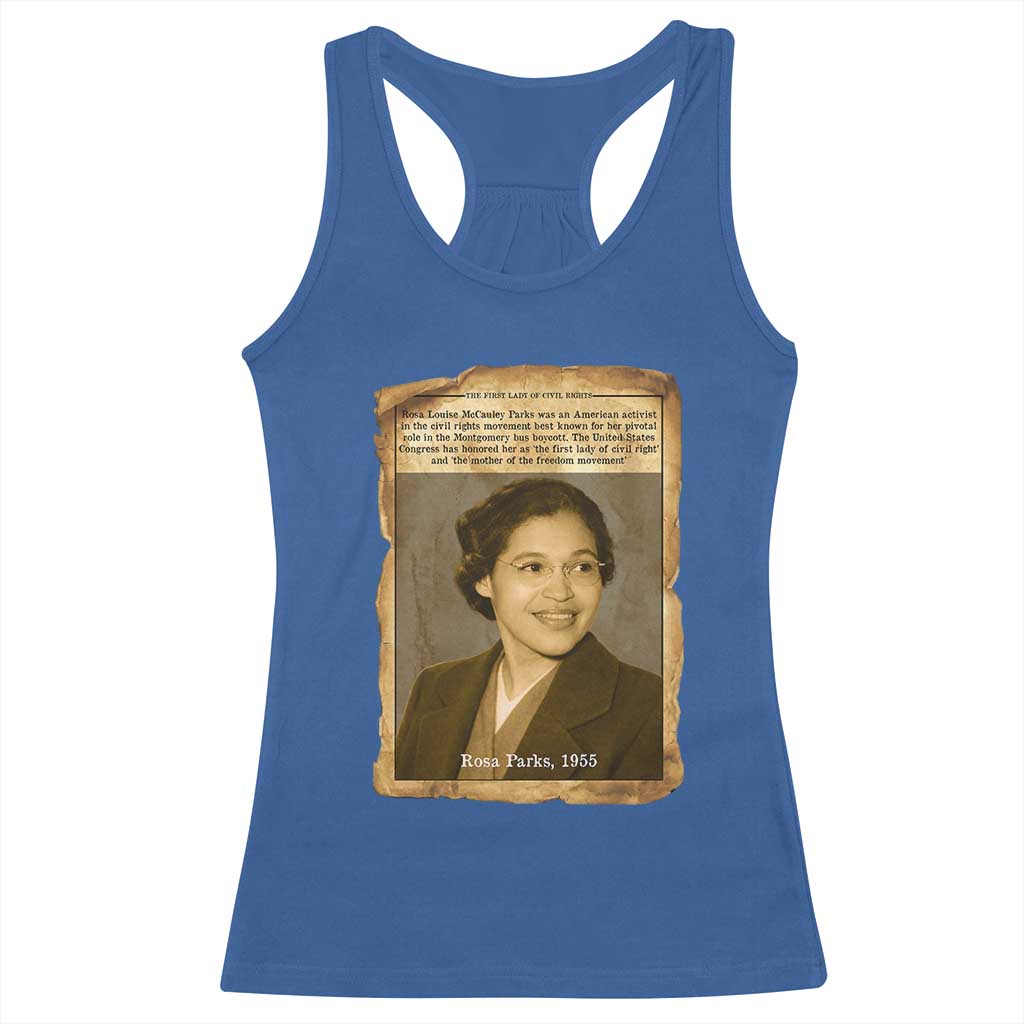 Vintage Rosa Parks Racerback Tank Top First Lady Of Civil Rights TS12 Royal Blue Print Your Wear