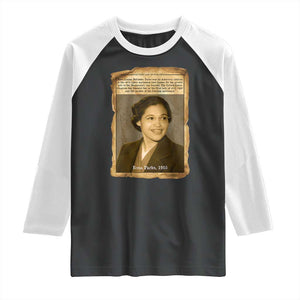 Vintage Rosa Parks Raglan Shirt First Lady Of Civil Rights TS12 Black White Print Your Wear