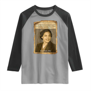 Vintage Rosa Parks Raglan Shirt First Lady Of Civil Rights TS12 Sport Gray Black Print Your Wear