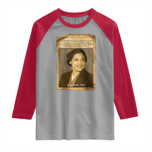 Vintage Rosa Parks Raglan Shirt First Lady Of Civil Rights TS12 Sport Gray Red Print Your Wear