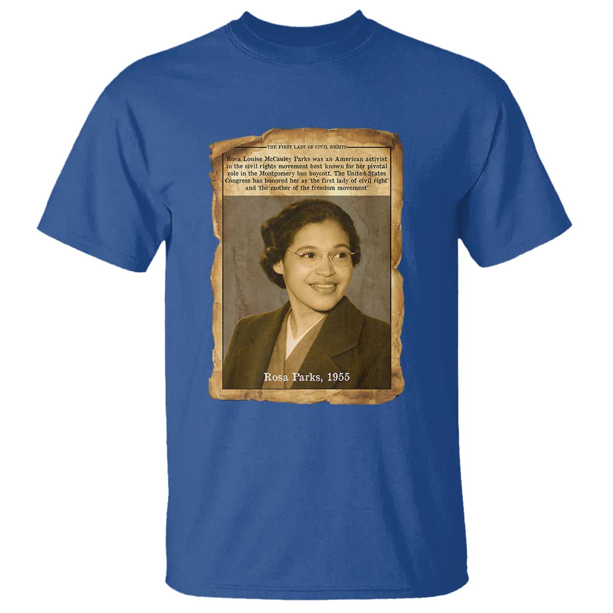 Vintage Rosa Parks T Shirt First Lady Of Civil Rights TS12 Royal Blue Print Your Wear