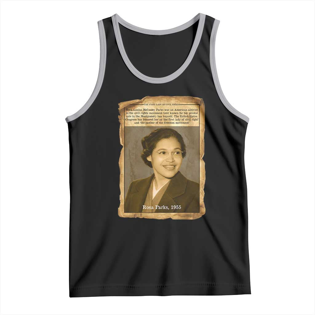 Vintage Rosa Parks Tank Top First Lady Of Civil Rights TS12 Black Athletic Heather Print Your Wear