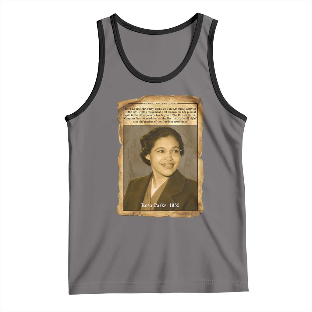 Vintage Rosa Parks Tank Top First Lady Of Civil Rights TS12 Deep Heather Black Print Your Wear