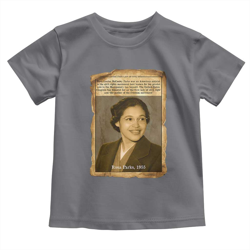 Vintage Rosa Parks Toddler T Shirt First Lady Of Civil Rights TS12 Charcoal Print Your Wear